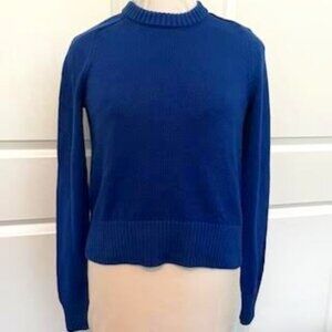 Cotton Silk Crew Neck Sweater Women's Size XS Banana Republic BR Blue NWT
